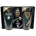 Six Nations Guinness Logo Two-Pack Pint Glass Set With Embossed Gold Harp