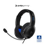 PDP Gaming LVL50 Wired Headset with Mic for Playstation, PS4, PS5 - PC, iPad, Mac, Compatible - Noise Cancelling Microphone, Lightweight, Soft Comfort Over Ear Headphones - Black