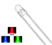 Wizzo {100 Pieces) Transparent RGB LED 5mm 3V DC 2 Pin Light Emitting Diode Bulb Lamp | Auto Flashing | Multicolor Changing LED | For DIY Hobby Kit Science Projects