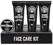 Viking Revolution - Skin Care Set - Mens Skin Care Kit - Includes (148 ml Each) Mens Face Wash, Face Moisturizer, Microdermabrasion Face Scrub, Eye Cream (30 ml) - Gifts for Men