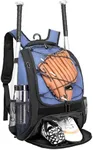 DAFISKY Baseball Bag Softball Backpack - Youth Adult T Ball Bat Equipment Bag with Bat and Helmet Holders, Shoe Compartment and Hook, Purple