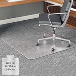 YOUKADA Office Chair Mat for Carpet, Carpet-Protector, Transparent Carpet Floor Mat with Lip for Carpet, 34 x 43 inch/86 x 109cm