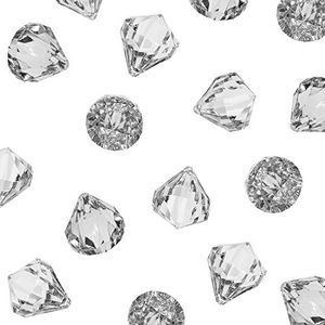 Acrylic Clear Ice Rock Diamond Crystals Treasure Gems for Table Scatters, Vase Fillers, Event, Wedding, Arts & Crafts, Birthday Decoration Favor (60 Pieces)