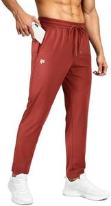 FOGFIRE Mens Sweatpants with Zipper Pockets Joggers for Men Workout Athletic Gym Track Fitness Clothing Red