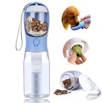 AVELORA Dog Water Bottle with Food Container, Portable Pet Dog Water Dispenser for Outdoor Walking,Hiking,Travel,Puppy Essentials,Puppy Supplies,Replaceable Waste Bags