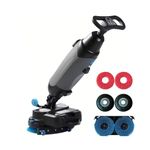 Lissontine 18" Commercial Floor Scrubber Machine, Mini Floor Machine, 13000 Sqft/H, With 18" Cleaning Width, Rotary Double Brushes 360° Rotating Head Cleaning Capacity 13000 Sqft/H Grey