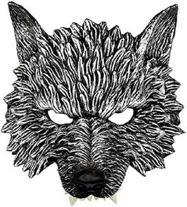 Wolf Mask Halloween Half Face Werewolf Mask Animal Masquerade Mask for Cosplay Costume