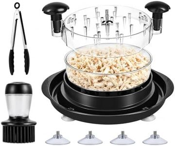 Chicken Shredder Heavy Duty – 11.8” Meat Shredder Twist - With Non-Slip Pads & Suction Cups, Large Chicken shredder tool twist Dishwasher Safe with Tongs & Soap Brush
