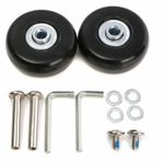 Rubber, Metal Luggage Suitcase Replacement Wheels Axles Deluxe Repair (50x22 mm) -2 Pieces