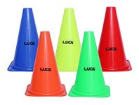 LUCA Cone Marker Set | Cone Marker for Football Training | Football Training Equipment | Football Marker Cone For Boundary | Multicolor | 12 Inch | Pack of 30 | PVC | 12.7 x 12.7 x 30.5 Centimeters | 800 g | Training Space Marker Equipment, Agility Field and Training Cones |