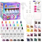 Tie Dye Kit, Tie Dye Set for Kids, 18 Vibrant Colors Pre-Filled Tye Dye Bottles, Non Toxic Permanent Fabric Dye Art Set, Easy DIY Fabric Art - Create Fun (18 Colors)