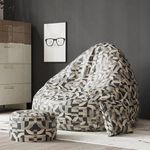 ComfyBean Bag with Beans Filled XXXXL Bean Bag- Full Printed Bean Bag Sofa with Cushion and Footrest - Official : Oreka Home Bean Bag - Comfort Level : Standard - (Theme : Nomadic Novelties)