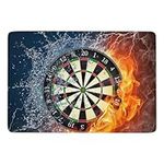 Dart Board Target Water Fire Coral Bath Mat Front Door Floor Rug Non-Slip Absorbent Bathroom Mats for Outdoor Indoor Home Entrance