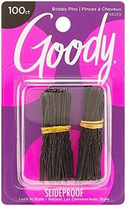Goody Styling Hair Bobby Pins - 100 Count, Black - Slideproof and Lock-In Place - Suitable for All Hair Types - Pain-Free Hair Accessories for Women and Girls - All Day Comfort