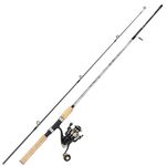 Sougayilang Reel and Fishing Rod Combo, Fiberglass Fishing Pole with Durable P-Cork Rod Handle, Lightweight Graphite Frame- 5'6" with 1000 Reel