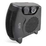 CUQOO Powerful 2KW Fan Heater with 2 Heat settings & Cool Function - Upright Electric Quiet Space Heater for Home with Variable Thermostat, Low Energy Usage