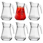 Argon Tableware - Brocca Glass Water Jugs - 1.5 Litre - Pack of 6 - Transparent