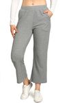 Alan Jones Clothing Women's Solid Stretch Waffle Straight Pants (Melange_S)