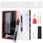 Rechargeable Cordless Electric Engraver Pen Mini DIY Engraving Tool Kit with 33 Bits and 10 Stencils for Metal Glass Ceramic Plastic Wood Jewelry