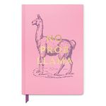 Designworks Ink Vintage Sass A5 Hardcover Notebook Journal, Design: "No Prob Llama", Colour: Pink, 14.6cm x 21.6cm, JB86-1102EU. 240 Lined Pages. Soy Based Ink.