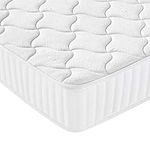 Yaheetech Single Mattress 3FT Memory Foam & Spring Mattress, Breathable Mattress Medium Firm with Soft Fabric Fire Resistant Barrier Skin-friendly Durable for Single Bed 90x190x22cm,White