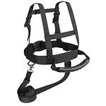 Odoland Kids Ski and Snowboard Training Harness Toddler Skiing Harness with Removable Leash and Easy Lift Handle - Speed Control Teaching - Perfect for Kid Beginners Boy and Girl, Black