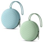 Aolso Dummy Holder Case Set, 2PCS Silicone Dummy Holder Case, Baby Dummy Holder Case, Pacifier Holder Case, Portable Soother Pods for Baby, Baby Pacifier Case for Travel, Home (Green/Blue)