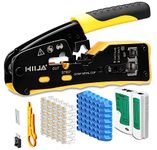 Hiija RJ45 Crimp Tool Kit Pass Through Ethernet Crimper Kit All-in-one Ratcheting Modular Data Cable Crimper Kit