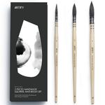 ARTIFY Professional Watercolor Squirrel Hair Paint Brushes, Master series, Mop Round Fine Tip Detail Paintbrush Set for Watercolor, Gouache, Acrylic and Oil (3 Brushes)