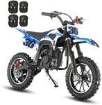 SYX MOTO Mini Dirt Bike for Kids, 40cc Gas Powered Mini Bike, 4 Stroke Off Road Dirt Bikes, Trail Bike with Speeds up to 19 MPH, Weight Support Up to 132 LBS (Blue)