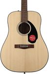 Fender CD-60S Dreadnought Acoustic Guitar, Walnut Fingerboard, Natural, Comes with Free Virtual Lessons