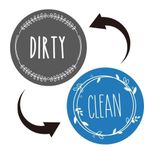 Fiasco Dishwasher Round Magnet Clean Dirty Sign Double-Sided Dishwasher Magnet Cover(Gray Blue)