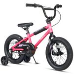 cubsala 16 Inch Little Kids Bike for Over 4 Years Old Boys Girls Youth BMX Style Bicycle with Training Wheels Coaster & Rear V Brake, Pink