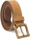 Timberland mens 38mm Icon Nubuck Boot Leather Belt, Beige Wheat, 38