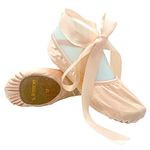 s.lemon Satin Ballet Shoe, Girls Women Pink Ballet Shoes with Ribbon (38EU)