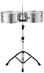 Meinl Percussion HT1314CH Headliner Series Steel Timbales with Chrome Finish and Stand