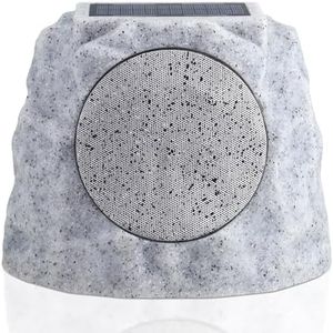 NiceBuy Solar Bluetooth Rock Speakers Outdoor Waterproof Patio Solar Powered Wireless Rock Speaker with Lights RGB and TWS Pair for Outside Garden BBQ Deck
