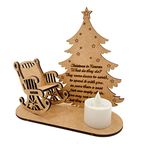 Christmas Remembrance Candle Ornament to Remember Loved Ones, Commemorate Loved Ones in Heaven DIY Wooden Christmas Tree Rocking Chair Candle Holder