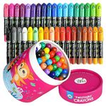 Jar Melo Jumbo Crayons for Toddlers, 36 Colors Twistable Crayons Non Toxic Washable Crayons, Easy to Hold Silky Large Crayons, Safe for Babies and Children, Gift for Boys and Girls Back to School