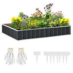 Outsunny 645L Metal Raised Garden Bed, DIY Large Steel Planter Box, No Bottom w/A Pairs of Glove for Backyard, Patio to Grow Vegetables, Herbs, and Flowers, 258cmx90cm