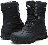 ALEADER Cold Weather Winter Boots for Men Insulated Warm Snow Boots Waterproof Black Canvas/02 13 US