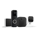 Blink Whole Home Bundle – Video Doorbell system (black), Outdoor 4 camera (black), and Mini camera (white) | HD video, motion detection, Works with Alexa