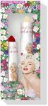 Wet n Wild Marilyn Monroe Icon Lipstick & Balm Set, 2-Piece Lipstick and Lip Balm Set, Moisturizing Formula, Infused with Golden Glitter, pH-Activated Ingredients, Red and Clear