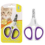 OneCut Pet Nail Clippers, Update Version Cat & Kitten Claw Nail Clippers for Trimming, Professional Pet Nail Clippers Best for a Cat, Puppy, Kitten & Small Dog (Purple)