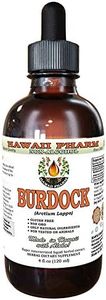 Burdock Alcohol-FREE Liquid Extract, Organic Burdock (Arctium Lappa) Dried Root Glycerite Hawaii Pharm Natural Herbal Supplement 4 oz