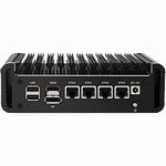 Micro Firewall Appliance, 4 Inter i226-V 2.5Gbe LAN Ports, Fanless Mini PC Celeron N5105 Quad Core, Support AES-NI Barebone Router PC VPN, 8 GB RAM 128 GB SSD