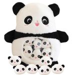 Kekeso Cute Panda Stuffed Animal Plush Doll, a Bag of Animal Snack Pillow Plush Panda Removable Panda Plush Sets Gifts for Kids (Panda)