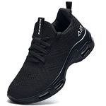 FefiYo Mens Air Running Shoes Comfortable Walking Tennis Sneakers Lighweight Athletic Shoes for Sport Gym Jogging Black US 10