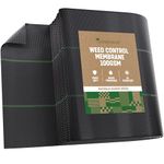 GardenGloss 30m2 Weed Control Membrane (100gsm) - Water Permeable and Tearproof Weed Barrier Fabric - Weed Control Fabric with High UV-Stabilisation (15m x 2m, folded)