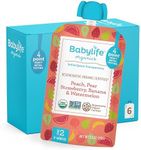 Babylife Organics Stage 2 – Heavy Metal Safe, Organic Baby Food - Peach, Pear, Strawberry, Banana & Watermelon, 3.5 Ounce Pouch (6 Pack)